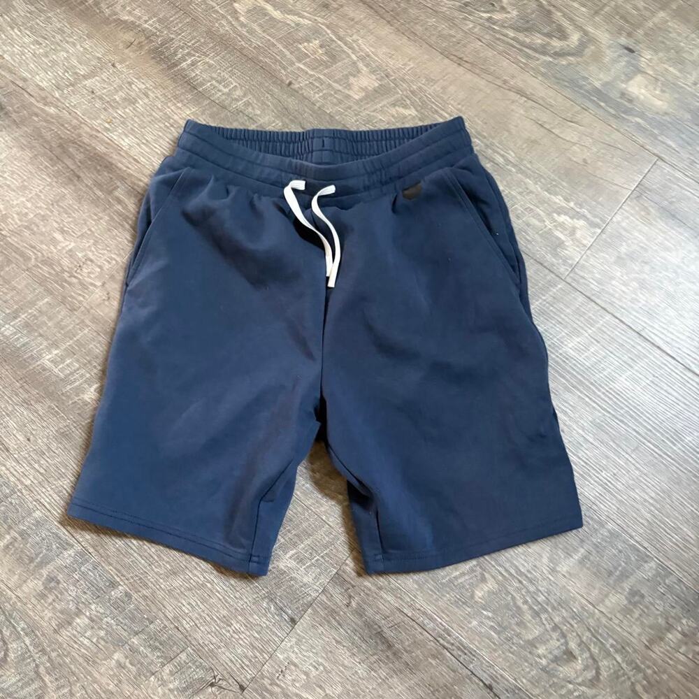 Navy blue shorts with white